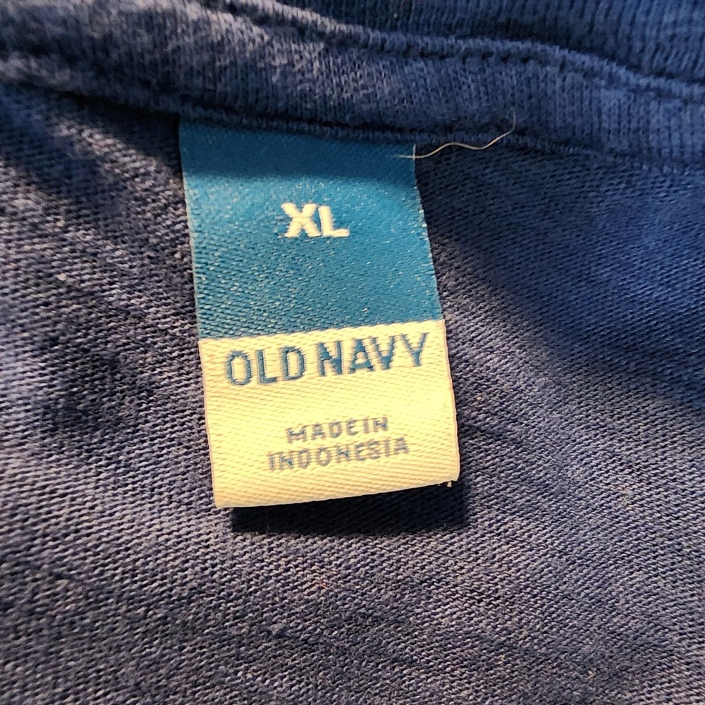 OLD NAVY Size XL Tiered 100% Cotton Blue T-Shirt Mini Dress Pockets A-Line - Picture 10 of 11